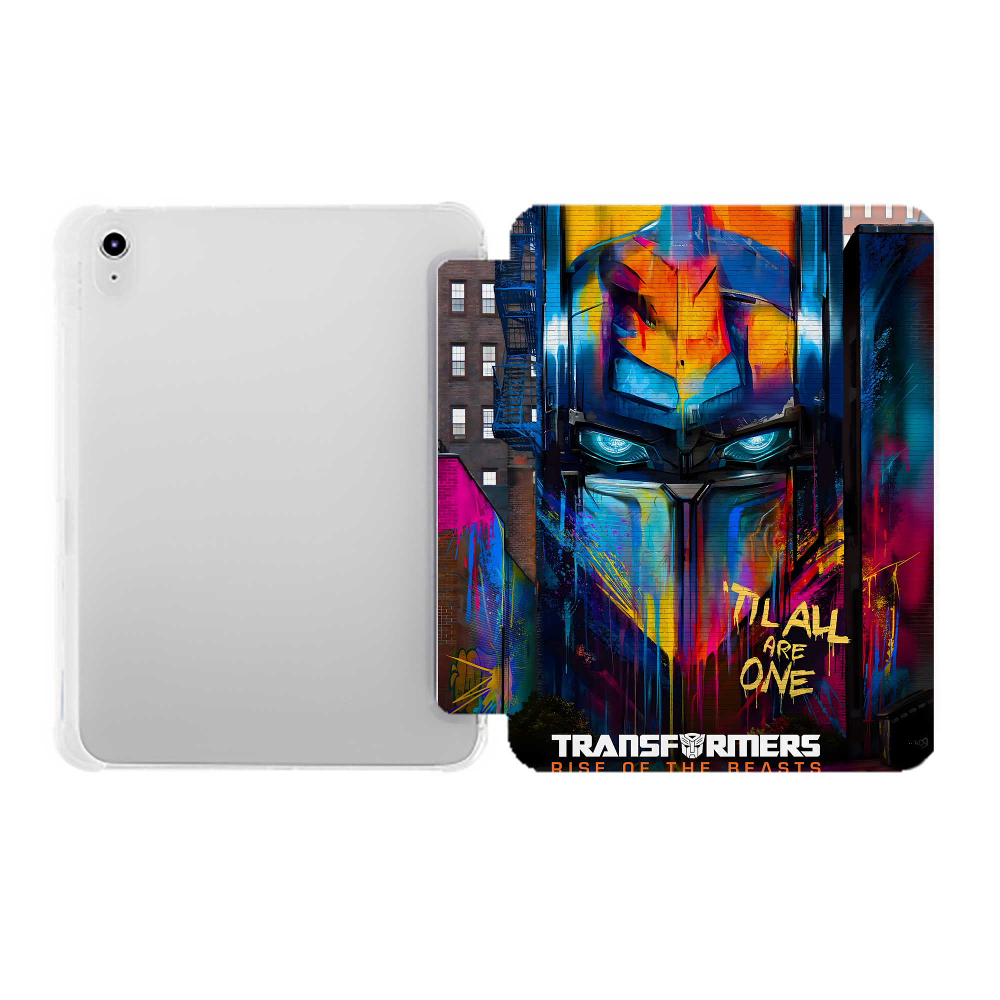 （画像用） Transformers トランスフォーマー IPad ケース ペン収納付き 三つ折りスタンド PUレザー×シリコン 対応機種9.5/10.5/10.9インチ